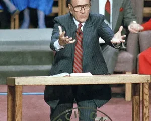 Oral Roberts evangelist preaching Church on the Rock Texas 1987